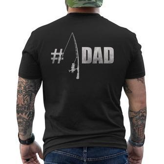 Mens 1 Dad Fishing Fisherman Fathers Day T Shirt Men's Back Print T-shirt | Mazezy
