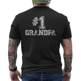 1 Grandpa T Number One Fathers Day Men's Back Print T-shirt | Mazezy