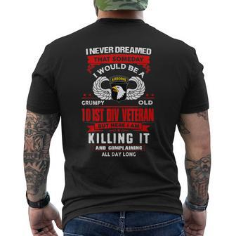 101St Airborne Division Grumpy Old Veteran Men's T-shirt Back Print - Seseable
