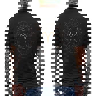 12 Zodiac Signs Aries Zodiac Men's Back Print T-shirt | Mazezy