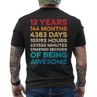 12Th Birthday 12 Years Of Being Awesome Vintage 12 Years Old Men's T-shirt Back Print - Seseable