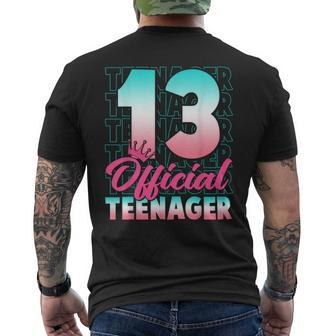 13 Official Nager 13Th Birthday Party 13 Years Old Girls Men's T-shirt Back Print - Thegiftio UK