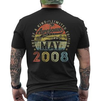 15 Year Old Awesome Since May 2008 15Th Birthday Mens Back Print T-shirt | Mazezy