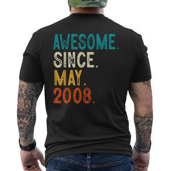 15 Year Old Awesome Since May 2008 15Th Birthday Mens Back Print T-shirt - Thegiftio UK