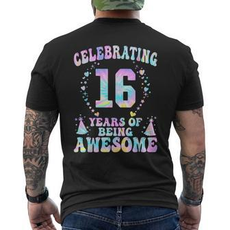16 Years Of Being Awesome 16 Years Old Tie Dye 16Th Birthday Mens Back Print T-shirt - Seseable