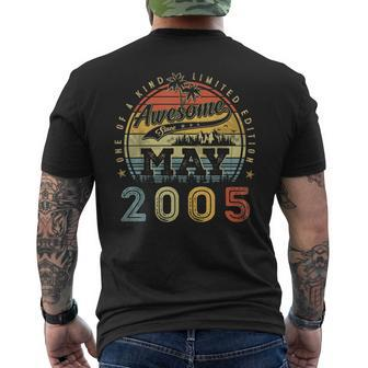 18 Year Old Awesome Since May 2005 18Th Birthday Men's T-shirt Back Print - Thegiftio UK