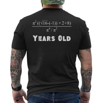 18 Years Old Algebra Equation 18Th Birthday Math Shirt Men's Back Print T-shirt | Mazezy