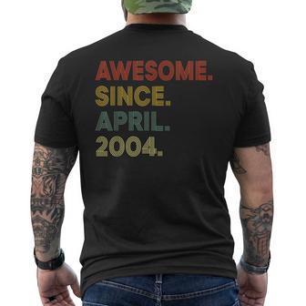 19 Year Old Awesome Since April 2004 19Th Birthday Men's Back Print T-shirt | Mazezy