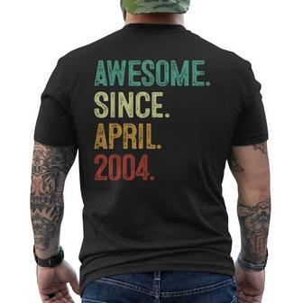 19 Years Old Awesome Since April 2004 19Th Birthday Men's Back Print T-shirt | Mazezy