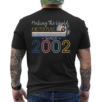 20 Year Old Woman Making The World Better Place Since 2002 Men's T-shirt Back Print - Seseable
