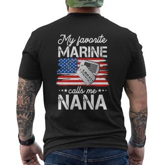 My Favorite Marine Calls Me Nana V2 Men's Crewneck Short Sleeve Back Print T-shirt