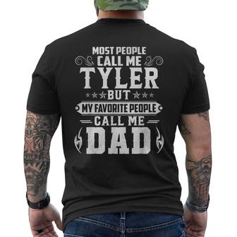 Tyler - Name Funny Fathers Day Personalized Men Dad  Men's Crewneck Short Sleeve Back Print T-shirt