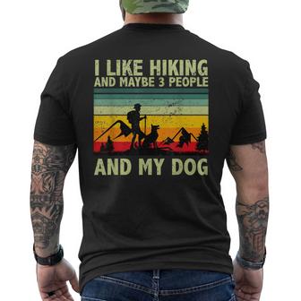 I Like Hiking And Maybe 3 People And My Dog Vintage Dog Love Men's Crewneck Short Sleeve Back Print T-shirt