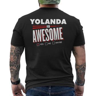 Yolanda Is Awesome Family Friend Name Funny Gift Mens Back Print T-shirt