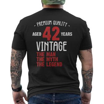 Retro 42Nd Birthday Anniversary The Man The Myth The Legend Mens Back Print T-shirt