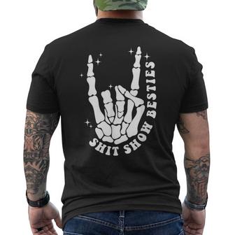 Shit Show Bestie Funny Hand Skeleton  Men's Crewneck Short Sleeve Back Print T-shirt