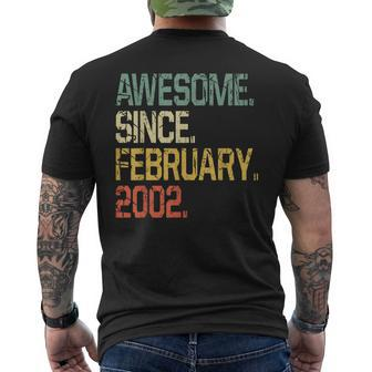21 Years Old Vintage Awesome Since February 2002 Men's T-shirt Back Print - Seseable