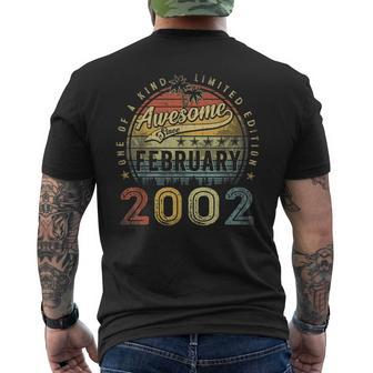 21St Birthday Awesome Since February 2002 21 Year Old Men's Back Print T-shirt | Mazezy