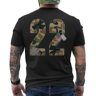 22 A Day Veteran Military Veteran Ptsd Awareness Gift Idea Mens Back Print T-shirt | Mazezy
