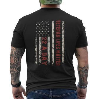 22 A Day Veteran Lives Matter Suicide Awareness Presents Men's T-shirt Back Print - Seseable