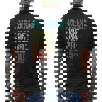 25 Years Old Awesome Since April 1998 25Th Birthday Men's Back Print T-shirt | Mazezy
