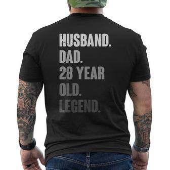 Mens 28Th Birthday Decoration Husband Vintage Dad 1995 Men's T-shirt Back Print - Seseable