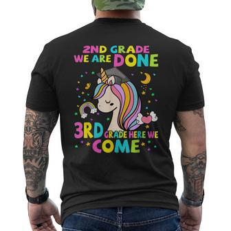 2Nd Grade We Are Done 3Rd Grade Here We Come Unicorn Mens Back Print T-shirt - Thegiftio UK