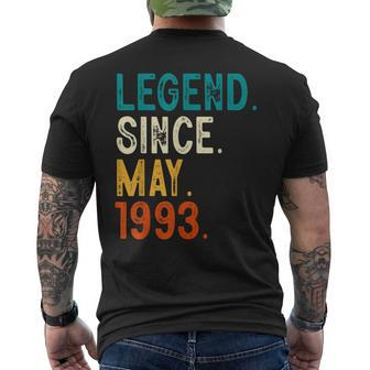 30 Year Old Legend Since May 1993 30Th Birthday Mens Back Print T-shirt | Mazezy