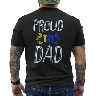 321 Proud Dad Of Trisomy 21 World Down Syndrome Awareness Mens Back Print T-shirt | Mazezy
