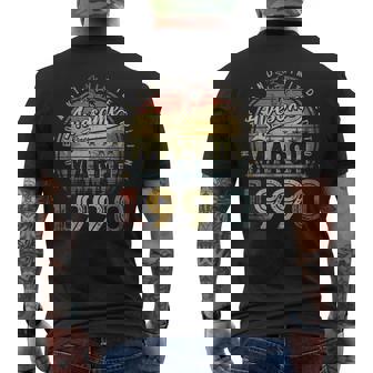 33 Year Old Awesome Since March 1990 33Rd Birthday Men's Back Print T-shirt | Mazezy