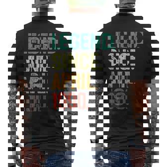 33 Years Old Legend Since April 1990 33Th Birthday Men's Back Print T-shirt | Mazezy
