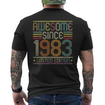 38Th Birthday Vintage 38 Years Old Awesome Since 1983 Men's T-shirt Back Print - Seseable