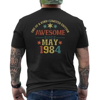 39 Year Old Awesome Since May 1984 39Th Birthday Mens Back Print T-shirt - Seseable