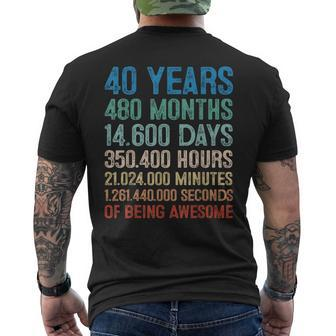 40 Year Old Decorations 40Th Bday Awesome 1983 Birthday Men's Back Print T-shirt | Mazezy