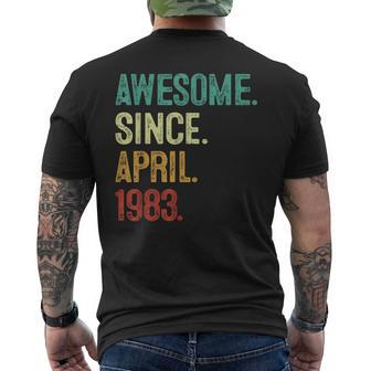 40 Years Old Awesome Since April 1983 40Th Birthday Men's Back Print T-shirt | Mazezy