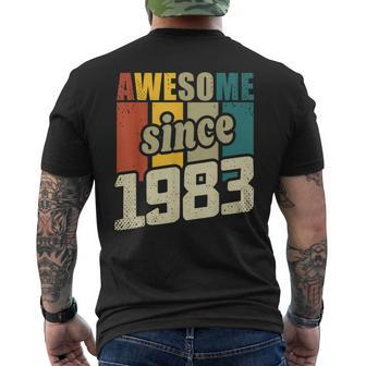 40 Years Old Vintage Awesome Since 1983 40Th Birthday Men's Back Print T-shirt | Mazezy