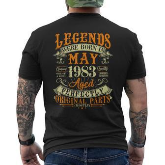 40Th Birthday Gift 40 Years Old Legends Born In May 1983 Mens Back Print T-shirt | Mazezy UK