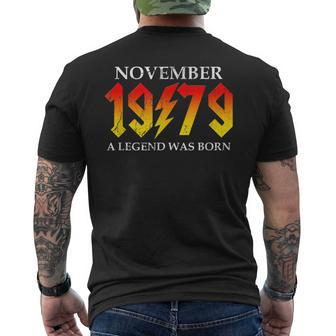 40Th Birthday November 1979 Forty Year Old Men Legend Men's Back Print T-shirt | Mazezy