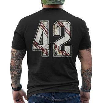 42 Baseball Jersey Number 42 Vintage Retro Birthday Men's T-shirt Back Print - Seseable