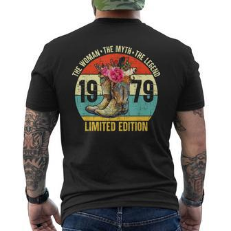 43 Years Old 1979 Limited Edition Cowboy Boots Western 43Th Mens Back Print T-shirt - Seseable