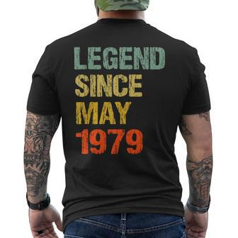 44 Year Old 44Th Birthday Gifts Legend Since May 1979 Mens Back Print T-shirt | Mazezy