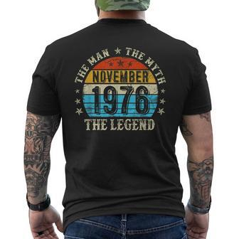 46 Year Old The Man Myth Legend November 1976 46Th Birthday Mens Back Print T-shirt - Seseable