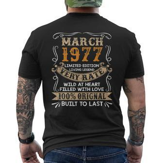 46 Years Old Decoration March 1977 46Th Birthday Men's T-shirt Back Print - Seseable
