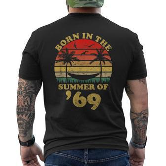 50Th Birthday Born In The Summer Of 69 Mom Dad Vintage Men's T-shirt Back Print - Seseable