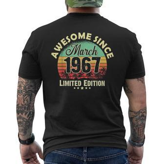 56 Years Old For 56Th Birthday Awesome Since March 1967 Men's T-shirt Back Print - Seseable