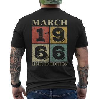 57 Years Old For 57Th Birthday Awesome Since March 1966 Men's T-shirt Back Print - Seseable