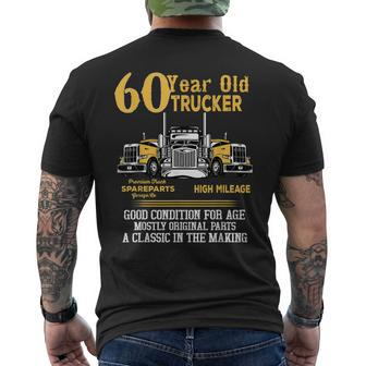 60 Year Old Trucker 60Th Birthday Men Dad Grandpa Men's T-shirt Back Print - Seseable