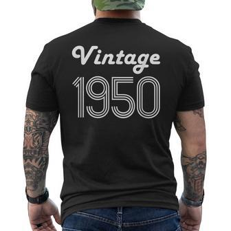 70Th Birthday For Men 70 Year Old Grandpa Vintage 1950 Men's Back Print T-shirt | Mazezy