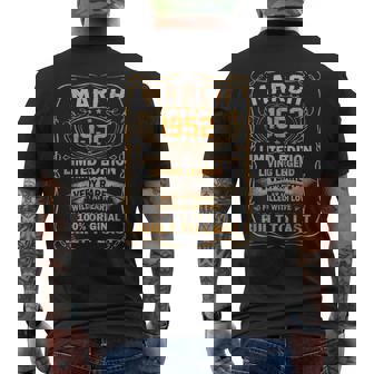71 Years Old Decoration March 1952 71St Birthday Men's Back Print T-shirt | Mazezy