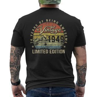 74 Year Old Vintage 1949 Limited Edition 74Th Birthday Men's T-shirt Back Print - Seseable